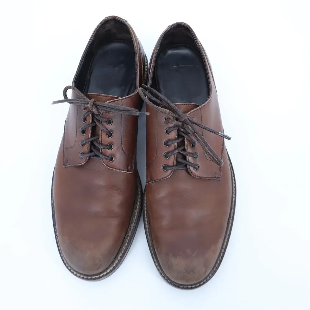 Ermenegildo Zegna Derby Shoes Lace Up Brown Leather Quiet Luxury Men's 9.5